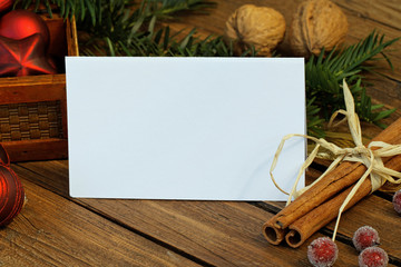 Weihnachtsdeko mit Karte