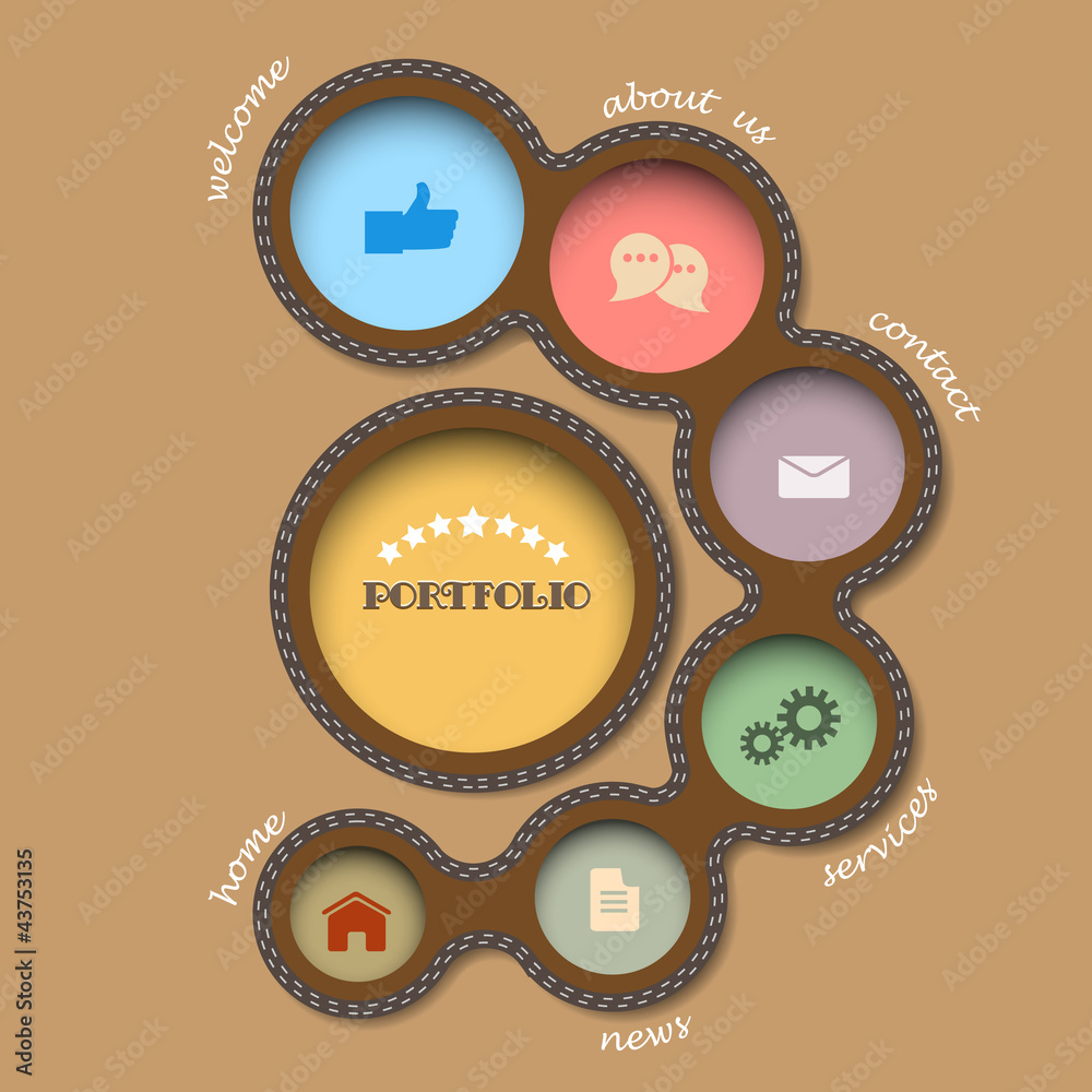 Sticker vector web design template. retro style