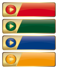 Fototapeta premium Goldbuttons - rot - grün - blau - gelb