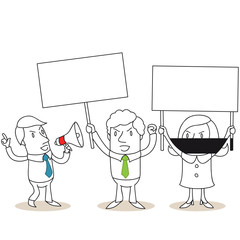 Geschäftsleute, Protest, Demonstration, Streik