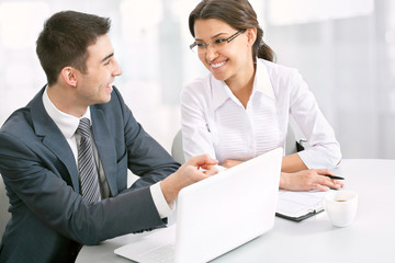 Obraz premium Business people working on their business project