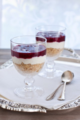 Cheesecake in a glass bowl