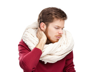 Sick young man, isolated