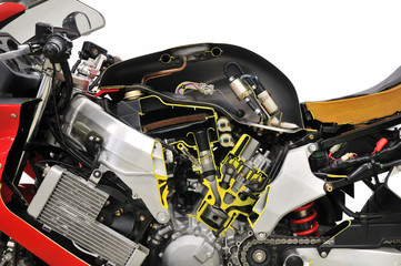 Obraz premium バイクのカットモデル