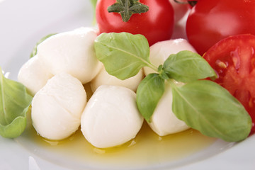 mozzarella and basil with tomato