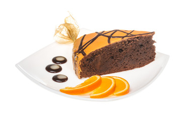 Slice of chocolate cake