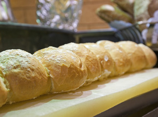 Bread display at a hotel buffet