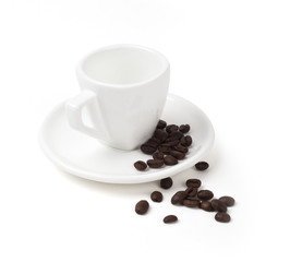 Cup with coffee beans