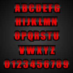 Vector red font