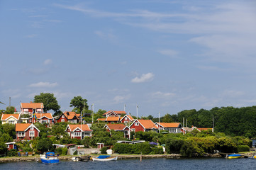 Red cottages in Brändaholm , Sweden