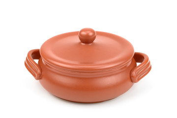 clay pot  isolated on white background
