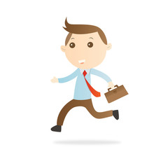 Businessman with bag on white background