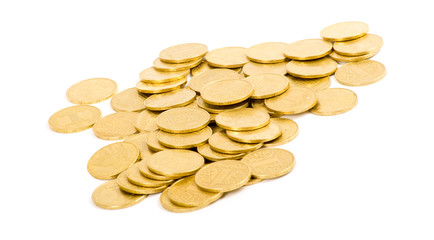 golden coins isolated on white