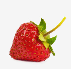 heart shaped strawberry isolated on a white background
