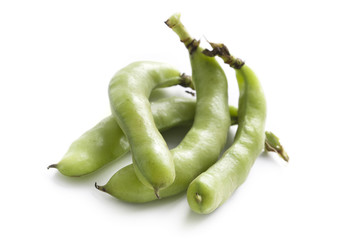 broad beans on white background