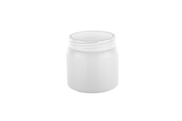 Grey plastic jar with screw-on lid