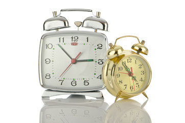 Alarm clock isolated on white