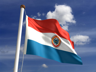 Paraguay flag (with clipping path)
