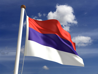 Serbia flag (with clipping path)
