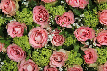 Pink rose wedding centerpiece