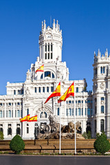 Obraz premium Fontanna Cibeles i Palacio de Comunicaciones w Madrycie