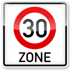 Tempo 30 Zone Verkehrsschild