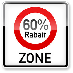 60 Prozent Rabatt-Zone (3D)