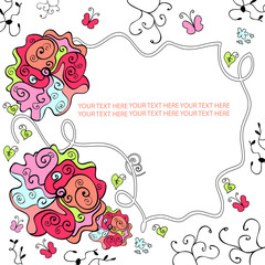 Postcard design with beautiful flowers