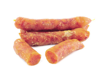 sausages on a white background