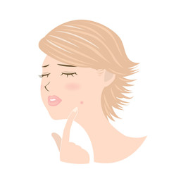 女性 顔 吹き出物 ニキビ