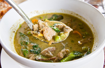 beef green curry delicious thai food