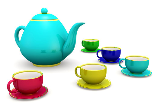 cups with teapot