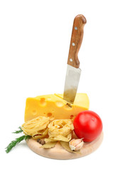 set of products isolated on white background