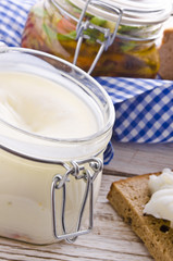 pickled gherkins and onions