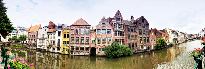 Channel in center of Ghent, Belgium