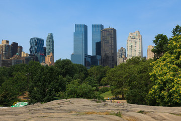 Manhattan skyline view from Central Park