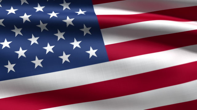 USA flag background, 3d animation. seamless loop