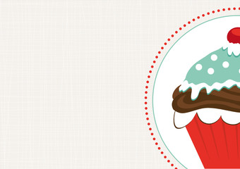 Cupcake mit Kirsche im 50er Look