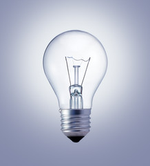Light bulb on the gray surface