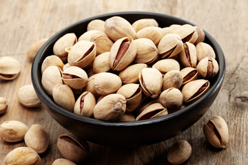 close up of a bowl of pistachio nuts