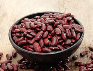 close up of a bowl of red beans