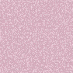 musical cartoon seamless pattern