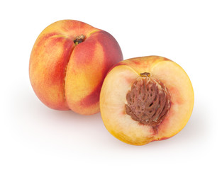Nectarines isolated on white background with clipping path
