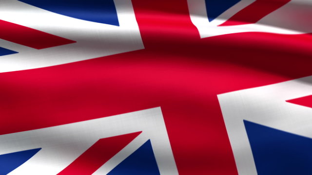 British flag background, 3d animation.seamless loop