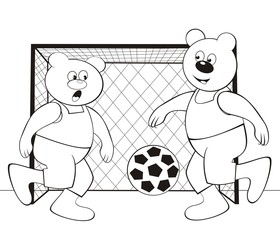bear-football  - coloring book