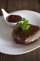 Steak mit Soße