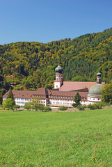 das bekannte Kloster St.Trudpert im Münstertal - obrazy, fototapety, plakaty