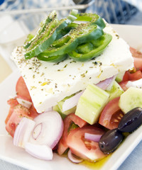 authentic Greek salad feta cheese