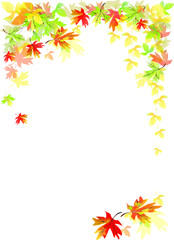 Fototapeta na wymiar Frame with autumn leaves