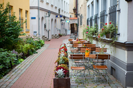 Latvia, Riga, Street Cafe